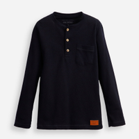 Blusa infantil gola padre texturizada azul