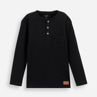 Blusa infantil gola padre texturizada preta