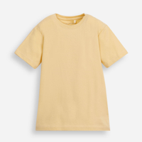 Camiseta de algodão infantil manga curta básica amarela