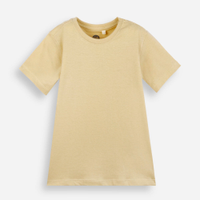 Camiseta de algodão infantil manga curta básica amarela