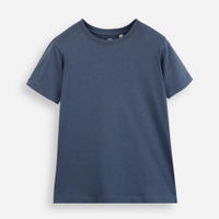 Camiseta de algodão infantil manga curta básica azul