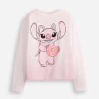 Blusa de algodão infantil manga longa angel off white