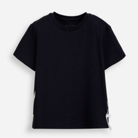 Camiseta de algodão infantil lacinho na lateral preta