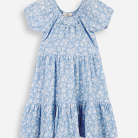 Vestido infantil 3 marias liberty azul