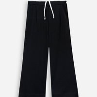 Calça de viscose infantil cós duplo preta