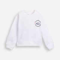Blusa infantil de moletinho manga longa stitch off white