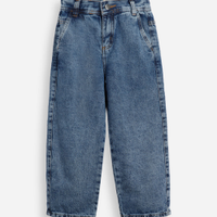 Calça baggy infantil jeans azul