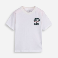 Camiseta infantil de algodão manga curta bola off white
