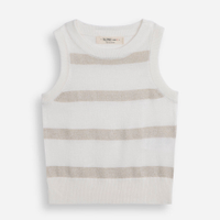 Regata infantil de tricot com lurex listrada off white