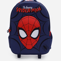 Mochila infantil de rodinha homem aranha azul