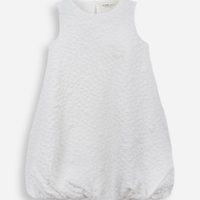 Vestido balonê infantil texturizado off white
