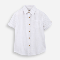 Camisa infantil de algodão com manga curta branco