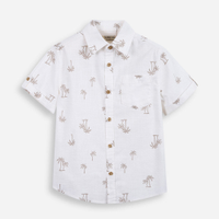 Camisa infantil de algodão coqueiros bege
