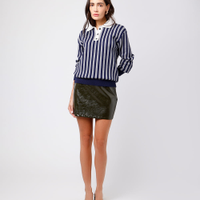 Minissaia feminina de poliuretano texturizada mindset verde