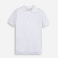 Polo infantil de tricot manga curta off white
