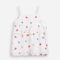 Blusa infantil camadas com bordado off white
