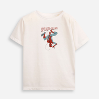 Camiseta infantil de algodão homem aranha off white