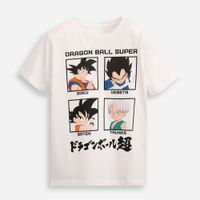 Camiseta infantil de algodão goku dragon ball off white