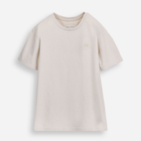 Camiseta de algodão infantil manga curta bege