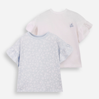 Kit de 2 blusas infantis de algodão floral colorido