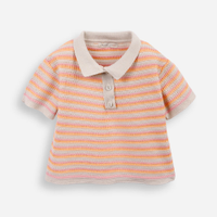 Polo infantil de tricot listrada colorido