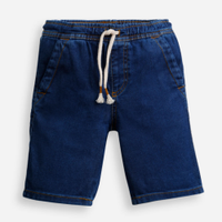 Bermuda reta infantil jeans cós elástico azul