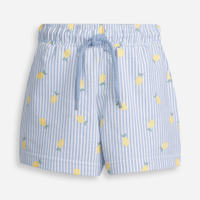 Shorts infantil moletom com bolso estampa limões colorido
