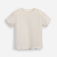 Blusa infantil texturizada com frufru off white