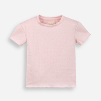 Blusa infantil texturizada com frufru rosa