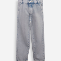 Calça reta infantil jeans cós elástico azul