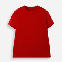 Camiseta infantil manga curta canelada vermelho