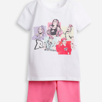 Conjunto infantil pop dos rosa colorido