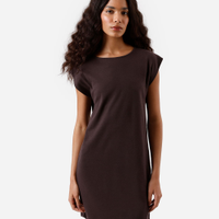 Vestido muscle curto feminino básico marrom