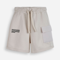 Bermuda infantil de moeltinho com bolso cargo bege