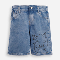 Bermuda infantil jeans sonic cós elástico azul