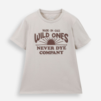 Camiseta infantil de algodão estampada bege