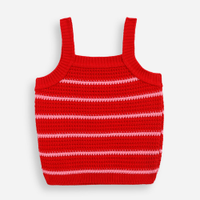 Regata infantil de tricot listrada vermelha
