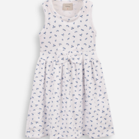 Vestido infantil de algodão com laço floral texturizado colorido