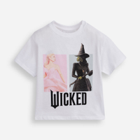 Camiseta infantil de algodão wicked off white
