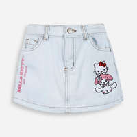 Short saia infantil em algodão hello kitty azul