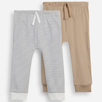 Kit de 2 calças jogger infantil de algodão colorido