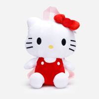 Mochila infantil de pelúcia hello kitty branca