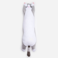 Gato alongado de pelúcia cinza