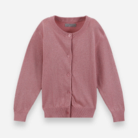 Cardigan infantil com lurex rosa
