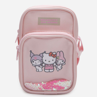 Bolsa shoulder bag infantil hello kitty com glitter rosa