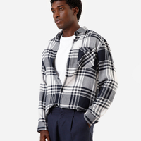 Camisa masculina xadrez com mangas longas azul