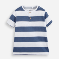 Blusa infantil gola padre listrada azul