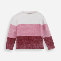 Suéter infantil de tricot listrado off white