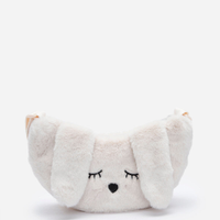 Bolsa infantil de pelúcia coelho bege
