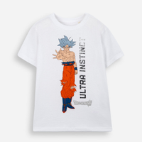 Camiseta infantil de algodão goku dragon ball off white
